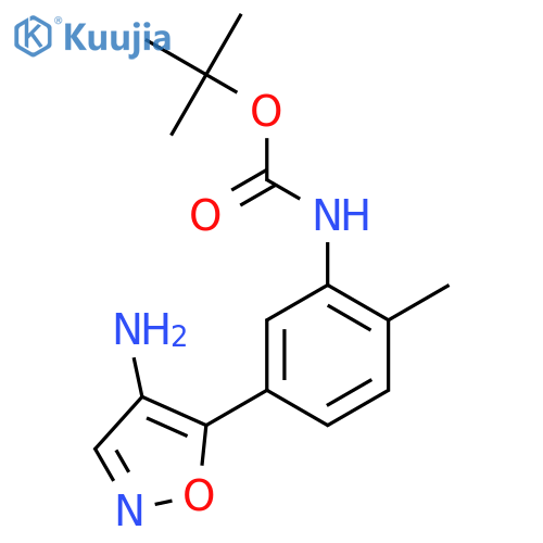 tert-butyl N-[5-(4-amino-1,2-oxazol-5-yl)-2-methylphenyl]carbamate structure