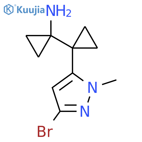 1-1-(3-bromo-1-methyl-1H-pyrazol-5-yl)cyclopropylcyclopropan-1-amine structure