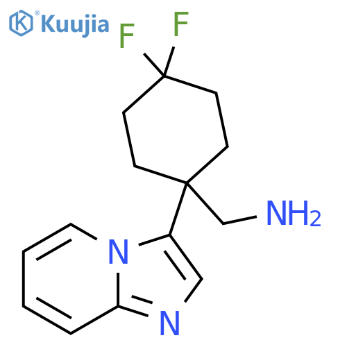(4,4-difluoro-1-{imidazo1,2-apyridin-3-yl}cyclohexyl)methanamine structure