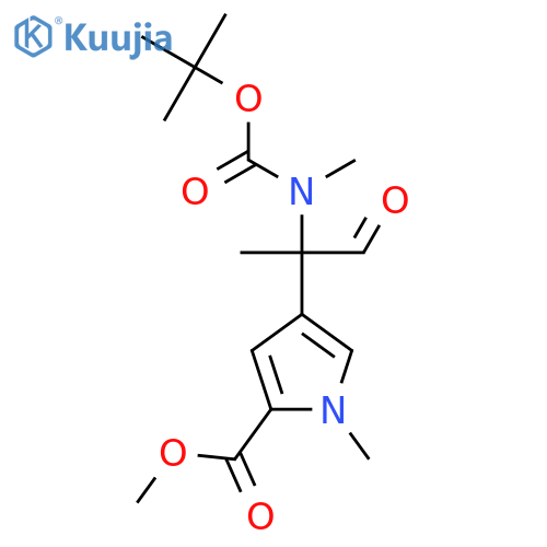 methyl 4-(2-{(tert-butoxy)carbonyl(methyl)amino}-1-oxopropan-2-yl)-1-methyl-1H-pyrrole-2-carboxylate structure