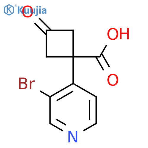 1-(3-bromopyridin-4-yl)-3-oxocyclobutane-1-carboxylic acid structure