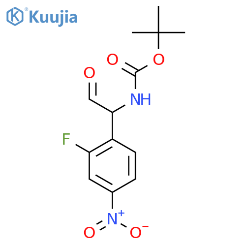 tert-butyl N-1-(2-fluoro-4-nitrophenyl)-2-oxoethylcarbamate structure