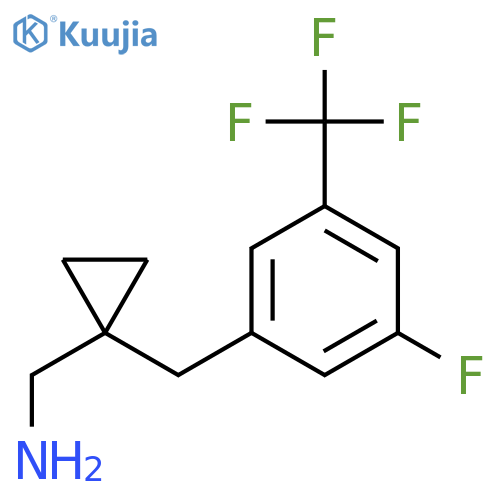 (1-{3-fluoro-5-(trifluoromethyl)phenylmethyl}cyclopropyl)methanamine structure