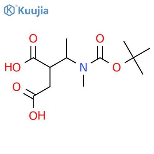 2-(1-{(tert-butoxy)carbonyl(methyl)amino}ethyl)butanedioic acid structure