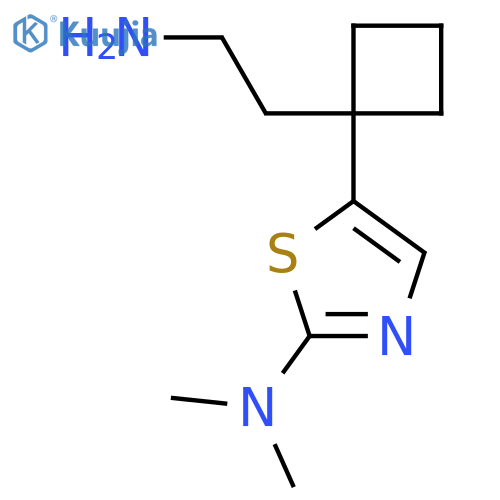 5-1-(2-aminoethyl)cyclobutyl-N,N-dimethyl-1,3-thiazol-2-amine structure