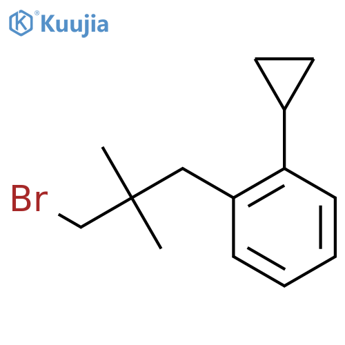 1-(3-bromo-2,2-dimethylpropyl)-2-cyclopropylbenzene structure