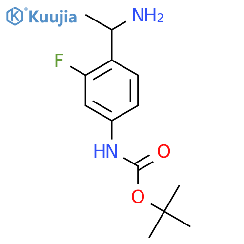 tert-butyl N-4-(1-aminoethyl)-3-fluorophenylcarbamate structure