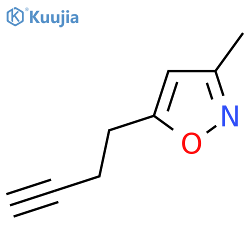 5-(but-3-yn-1-yl)-3-methyl-1,2-oxazole structure