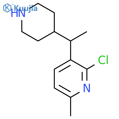 2-chloro-6-methyl-3-1-(piperidin-4-yl)ethylpyridine structure