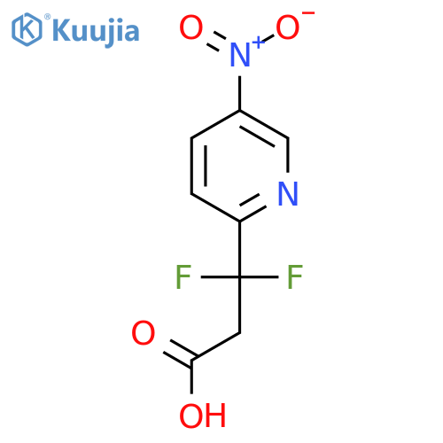 3,3-difluoro-3-(5-nitropyridin-2-yl)propanoic acid structure