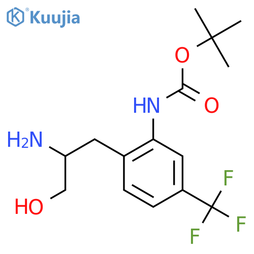 tert-butyl N-2-(2-amino-3-hydroxypropyl)-5-(trifluoromethyl)phenylcarbamate structure