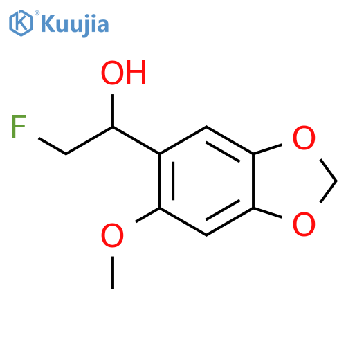 2-fluoro-1-(6-methoxy-1,3-dioxaindan-5-yl)ethan-1-ol structure