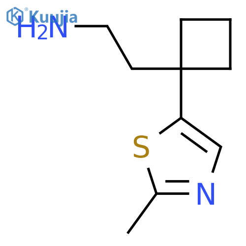 2-1-(2-methyl-1,3-thiazol-5-yl)cyclobutylethan-1-amine structure