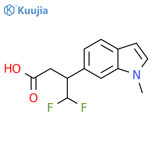 4,4-difluoro-3-(1-methyl-1H-indol-6-yl)butanoic acid structure