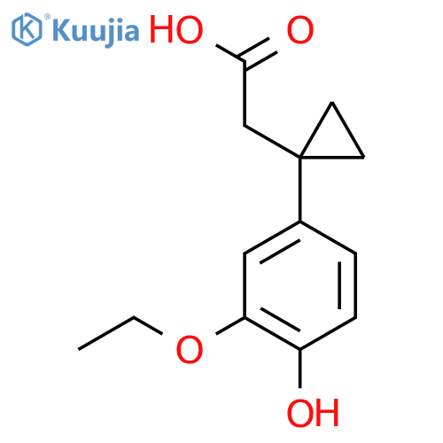 2-1-(3-ethoxy-4-hydroxyphenyl)cyclopropylacetic acid structure