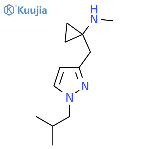 N-methyl-1-{1-(2-methylpropyl)-1H-pyrazol-3-ylmethyl}cyclopropan-1-amine structure