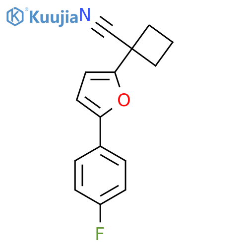 1-5-(4-fluorophenyl)furan-2-ylcyclobutane-1-carbonitrile structure
