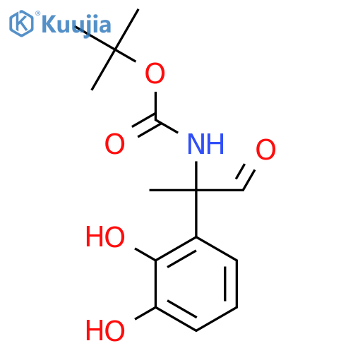 tert-butyl N-2-(2,3-dihydroxyphenyl)-1-oxopropan-2-ylcarbamate structure