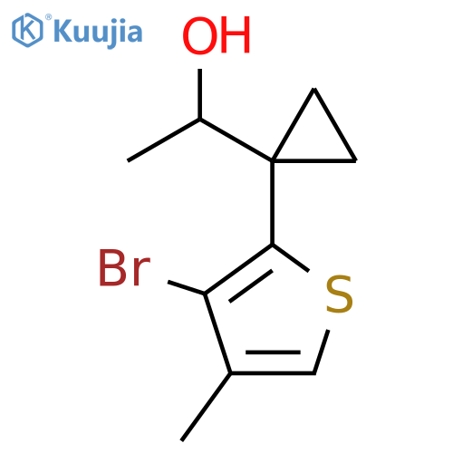 1-1-(3-bromo-4-methylthiophen-2-yl)cyclopropylethan-1-ol structure