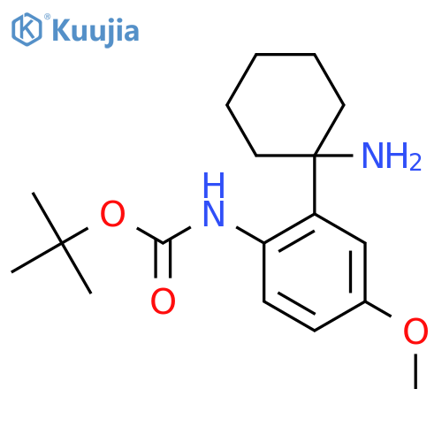 tert-butyl N-2-(1-aminocyclohexyl)-4-methoxyphenylcarbamate structure