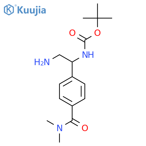 tert-butyl N-{2-amino-1-4-(dimethylcarbamoyl)phenylethyl}carbamate structure
