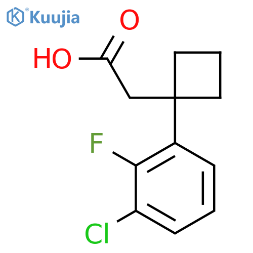 2-1-(3-chloro-2-fluorophenyl)cyclobutylacetic acid structure