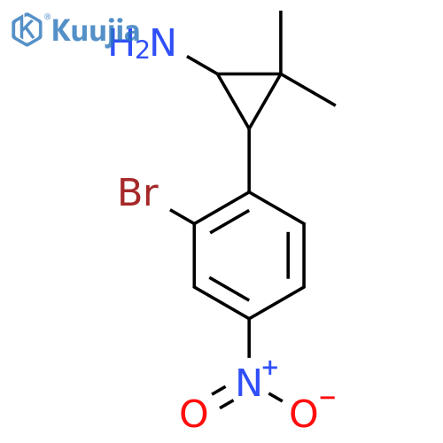 3-(2-bromo-4-nitrophenyl)-2,2-dimethylcyclopropan-1-amine structure