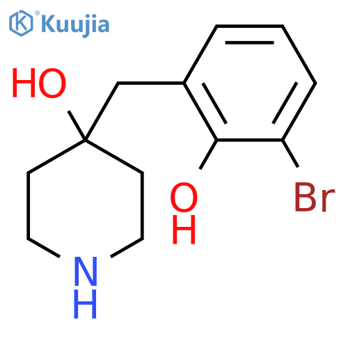 4-(3-bromo-2-hydroxyphenyl)methylpiperidin-4-ol structure