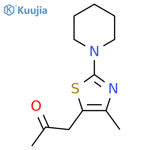 1-4-methyl-2-(piperidin-1-yl)-1,3-thiazol-5-ylpropan-2-one structure