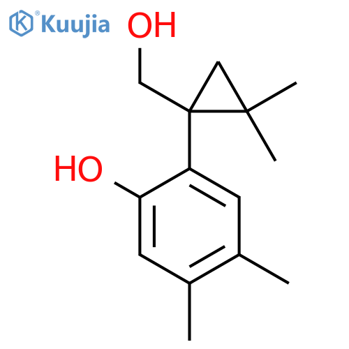 2-1-(hydroxymethyl)-2,2-dimethylcyclopropyl-4,5-dimethylphenol structure