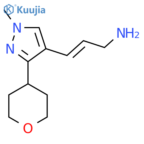 3-1-methyl-3-(oxan-4-yl)-1H-pyrazol-4-ylprop-2-en-1-amine structure