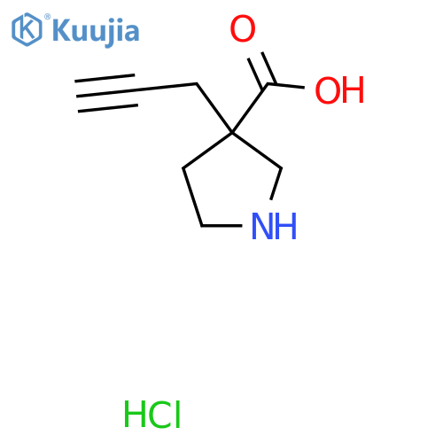 3-Pyrrolidinecarboxylic acid, 3-(2-propyn-1-yl)-, hydrochloride (1:1) structure