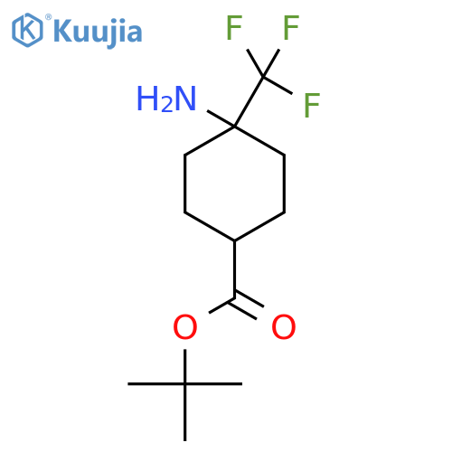 Tert-butyl 4-amino-4-(trifluoromethyl)cyclohexane-1-carboxylate structure
