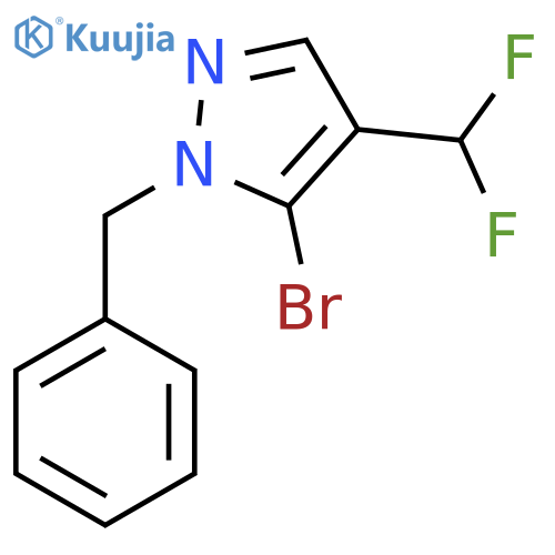 1-benzyl-5-bromo-4-(difluoromethyl)-1H-pyrazole structure