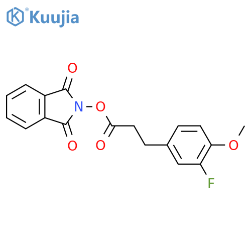 1,3-dioxo-2,3-dihydro-1H-isoindol-2-yl 3-(3-fluoro-4-methoxyphenyl)propanoate structure