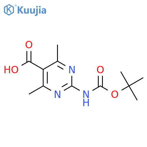 2-{[(Tert-butoxy)carbonyl]amino}-4,6-dimethylpyrimidine-5-carboxylic acid structure