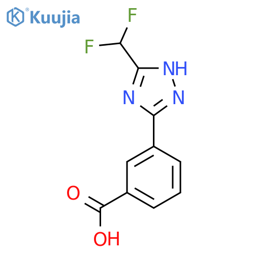 3-[3-(difluoromethyl)-1H-1,2,4-triazol-5-yl]benzoic acid structure