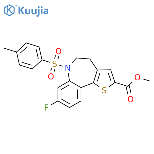 Methyl 8-fluoro-6-tosyl-5,6-dihydro-4H-benzo[b]thieno[2,3-d]azepine-2-carboxylate structure