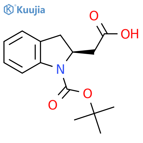 2-[(2S)-1-[(2-Methylpropan-2-yl)oxycarbonyl]-2,3-dihydroindol-2-yl]acetic acid structure