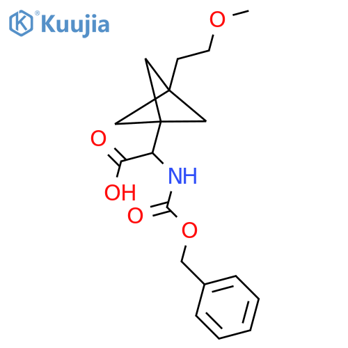 2-[3-(2-Methoxyethyl)-1-bicyclo[1.1.1]pentanyl]-2-(phenylmethoxycarbonylamino)acetic acid structure