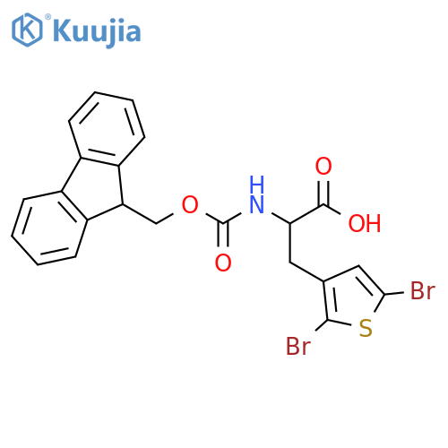 2,5-Dibromo-α-[[(9H-fluoren-9-ylmethoxy)carbonyl]amino]-3-thiophenepropanoic acid structure