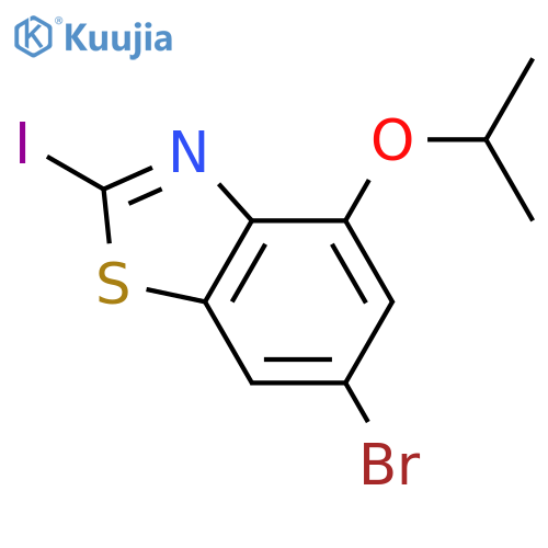 6-Bromo-2-iodo-4-propan-2-yloxy-1,3-benzothiazole structure