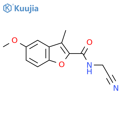 N-(Cyanomethyl)-5-methoxy-3-methyl-1-benzofuran-2-carboxamide structure