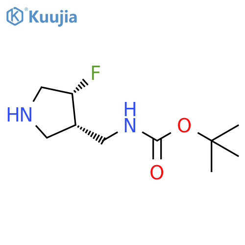 tert-butyl N-{[(3S,4R)-4-fluoropyrrolidin-3-yl]methyl}carbamate structure
