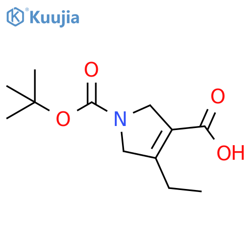 1-[(tert-butoxy)carbonyl]-4-ethyl-2,5-dihydro-1H-pyrrole-3-carboxylic acid structure