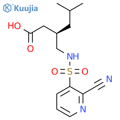 (3S)-3-[(2-cyanopyridine-3-sulfonamido)methyl]-5-methylhexanoic acid structure