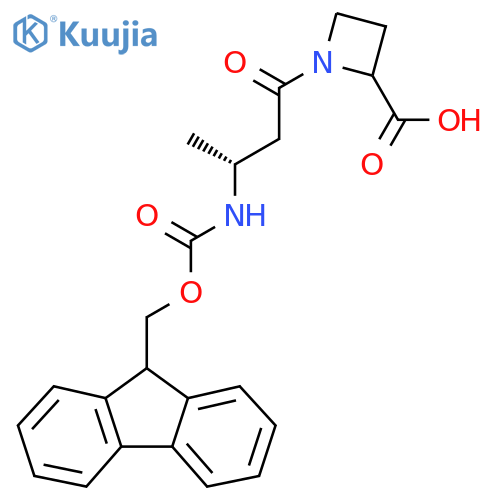 1-(3R)-3-({(9H-fluoren-9-yl)methoxycarbonyl}amino)butanoylazetidine-2-carboxylic acid structure