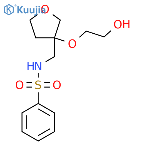N-{3-(2-hydroxyethoxy)oxolan-3-ylmethyl}benzenesulfonamide structure