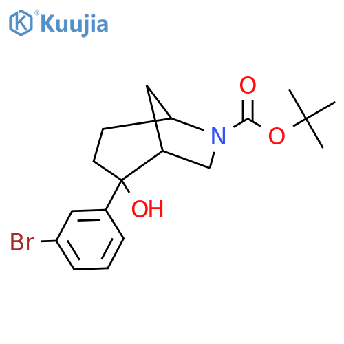 Tert-butyl 2-(3-bromophenyl)-2-hydroxy-6-azabicyclo[3.2.1]octane-6-carboxylate structure