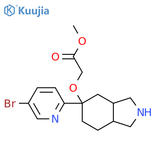 methyl 2-{[5-(5-bromopyridin-2-yl)-octahydro-1H-isoindol-5-yl]oxy}acetate structure